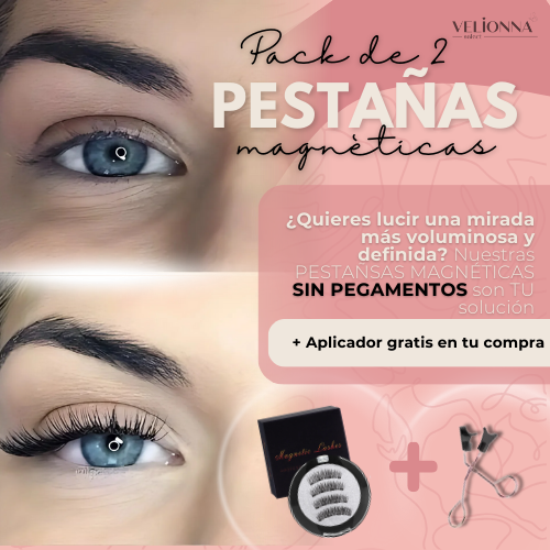 Pack de 2 Pestañas Magnéticas - Efecto Lifting + Aplicador GRATIS